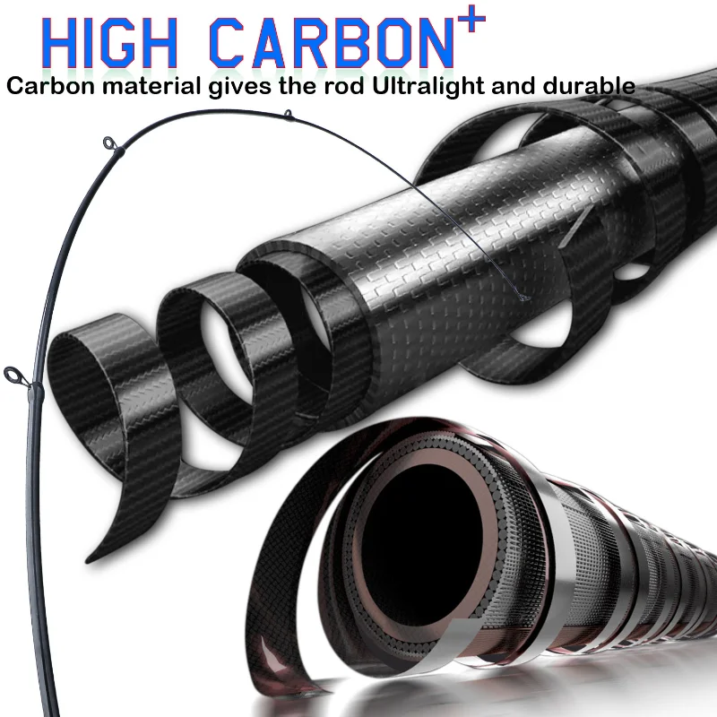 Sougayilang caña telescópica ultraligera de carbono para lucio y lubina - imagen 5