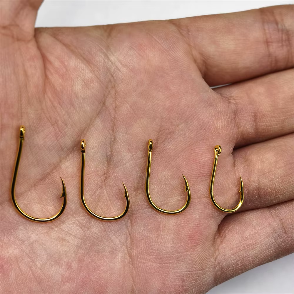 Anzuelos dorados con púas de acero al carbono para carpa - imagen 5