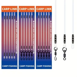 Kit aparejos carpa YOTO – Líder fluorocarbono con giratorios y pelo