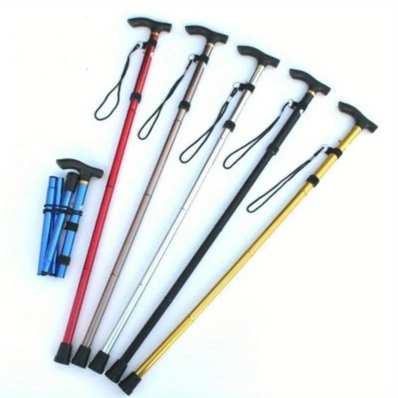 Bastones de trekking telescópicos plegables, aleación de aluminio