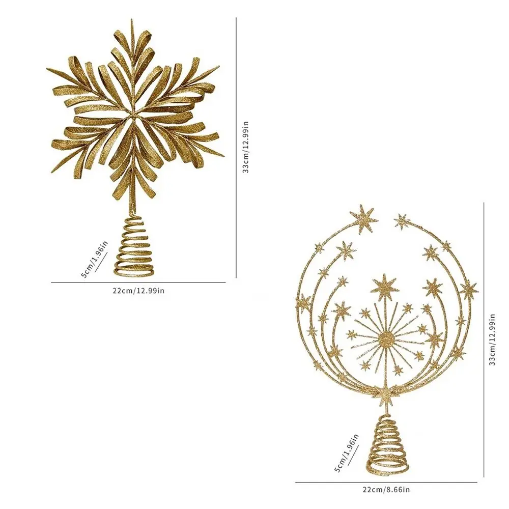 Adorno estrella árbol de Navidad hierro con brillantina hueco - imagen 5