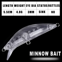 Dr.Holife señuelos Minnow sin pintar hundimiento silencioso DIY