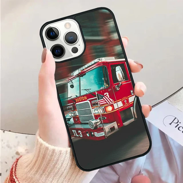 Funda con detalle frontal del camión de bomberos