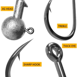 MrLurion Jig Head con púas para vinilo – lubina y lucio