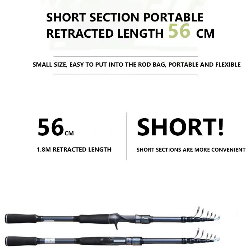 Mavllos BWG caña de pescar giratoria telescópica para carpa – 1,8‑3 m - imagen 3
