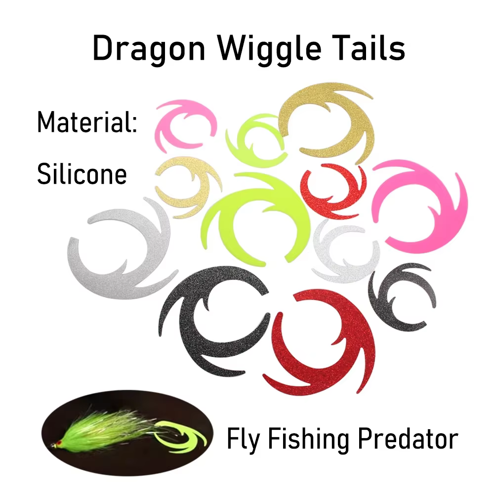 Colas Dragon Wiggle silicona para pesca Lucio Bass – Streamer mosca - imagen 5