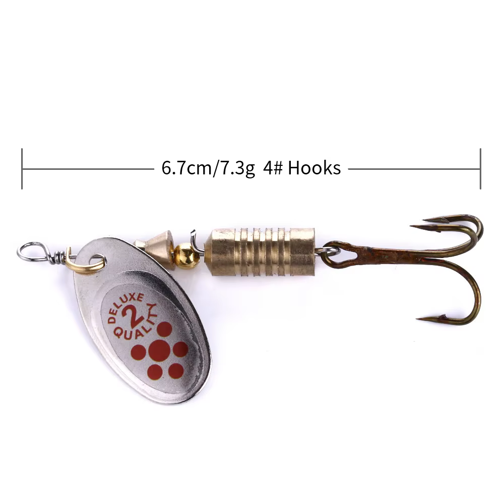 Cuchara de Pesca Metálica Dorada Plateada – Señuelo con Anzuelo - imagen 4