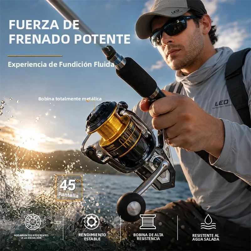 Carrete de pesca metálico DEUKIO para agua salada y dulce - imagen 3