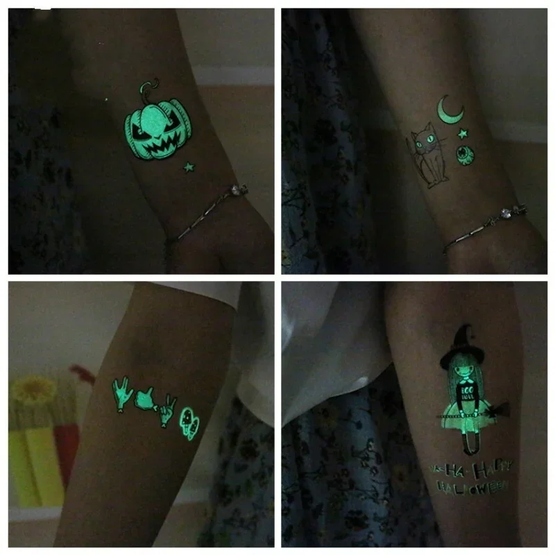 Pegatinas tatuaje luminosas Halloween impermeables – terror divertido - imagen 3