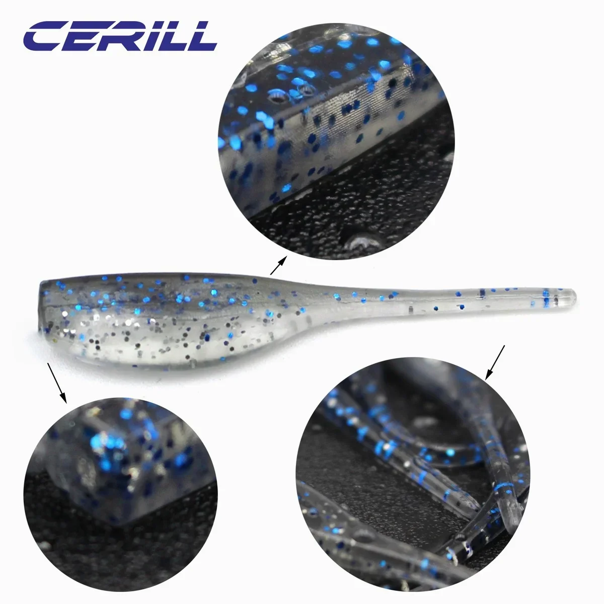 Señuelo Soft Bait Mini Doble Color – Cola singular para wobbler - imagen 2