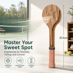 Raqueta de Pádel de Madera Cabeza Perforada Ligera Compacta