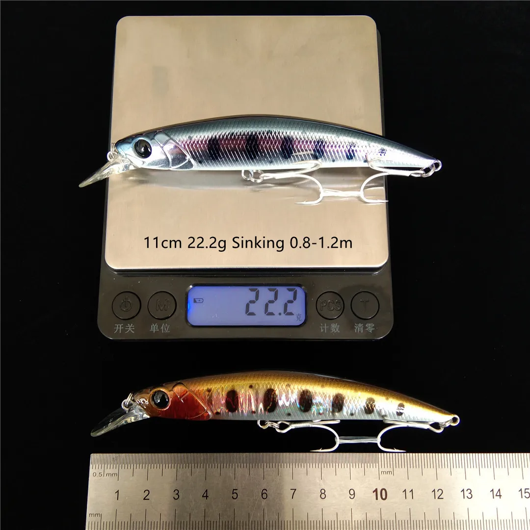 TSURINOYA DW77 Minnow hundimiento - 110mm 23g Lubina Trucha - imagen 4