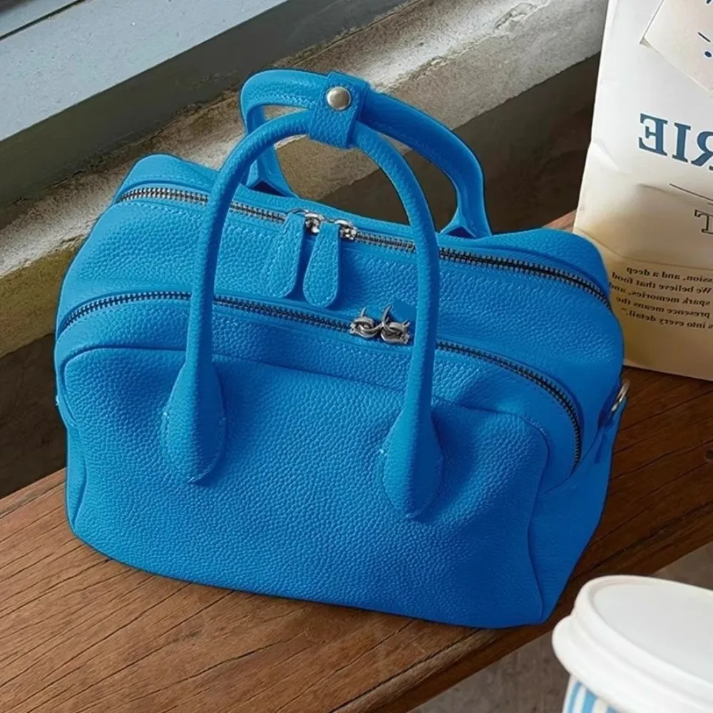 Bolso bandolera impermeable mujer textura litchi estilo Boston - imagen 5