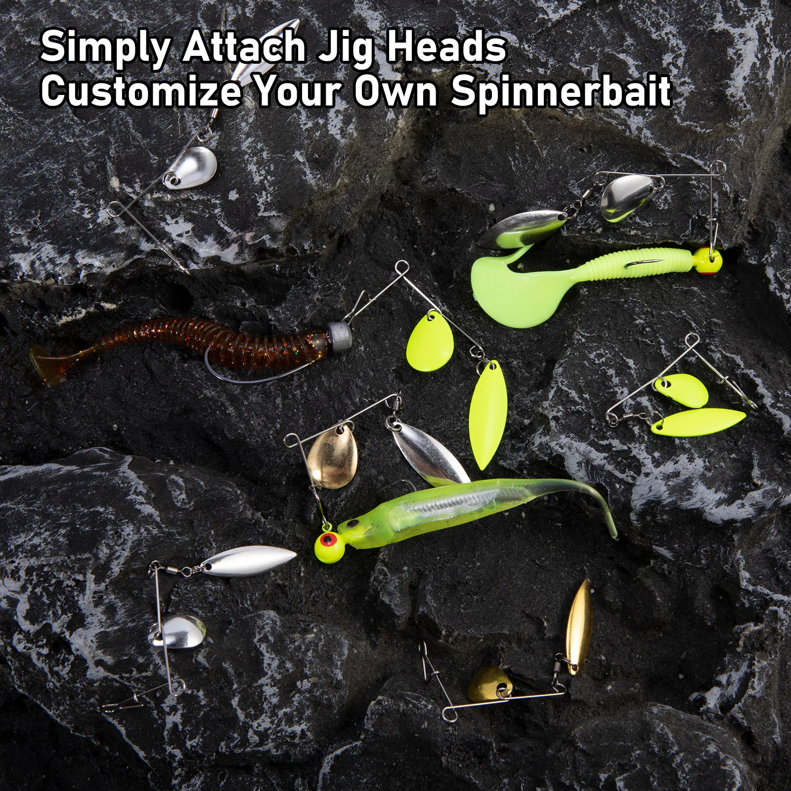 Detalle de cuchara/hojas giratorias para spinnerbait