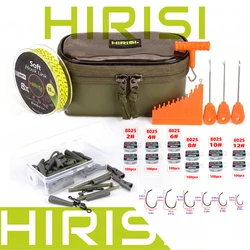 Kit Aparejos de Pesca para Carpas HIRISI con Anzuelos y Línea Trenzada