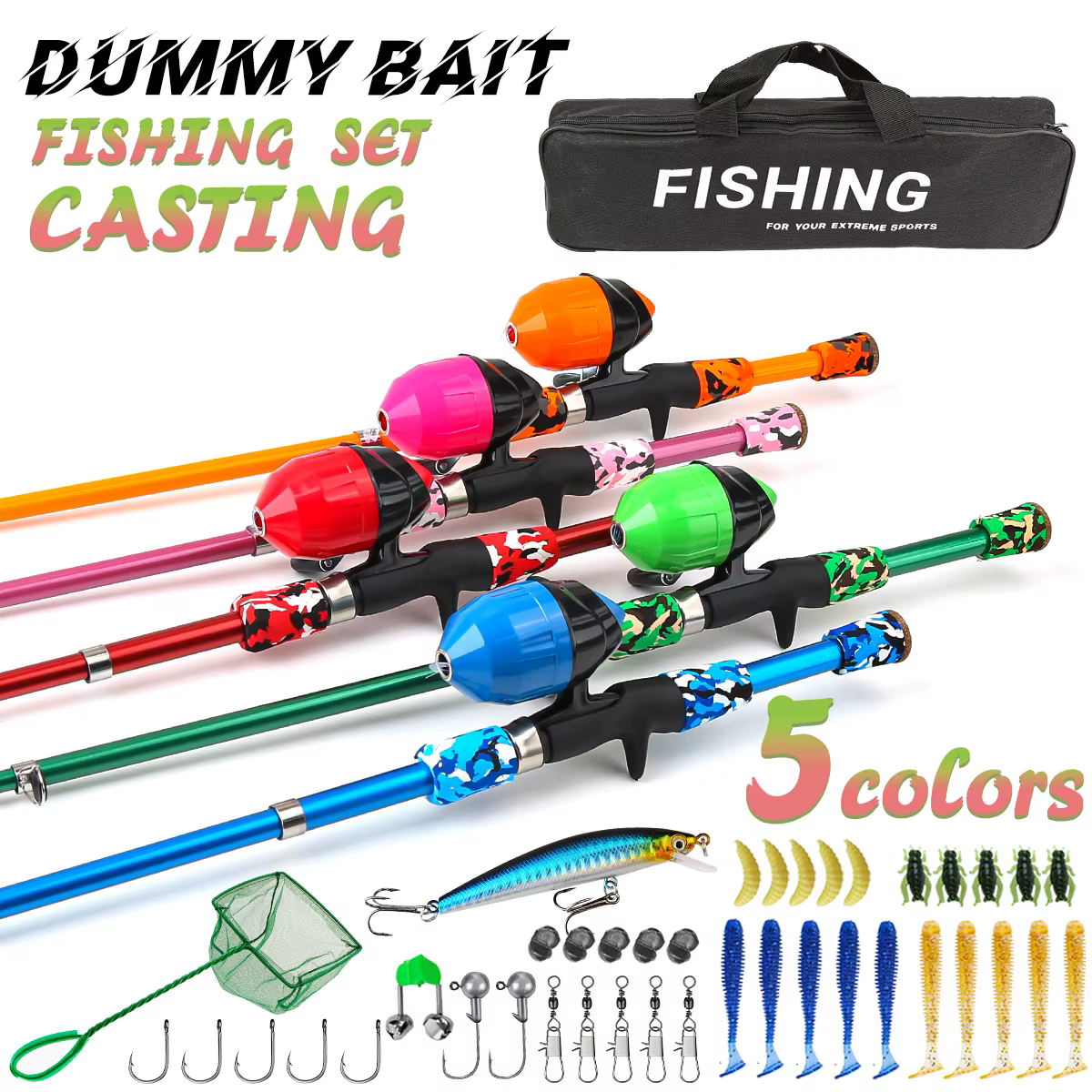 Caña telescópica infantil con carrete Spincast – Combo pesca - imagen 4