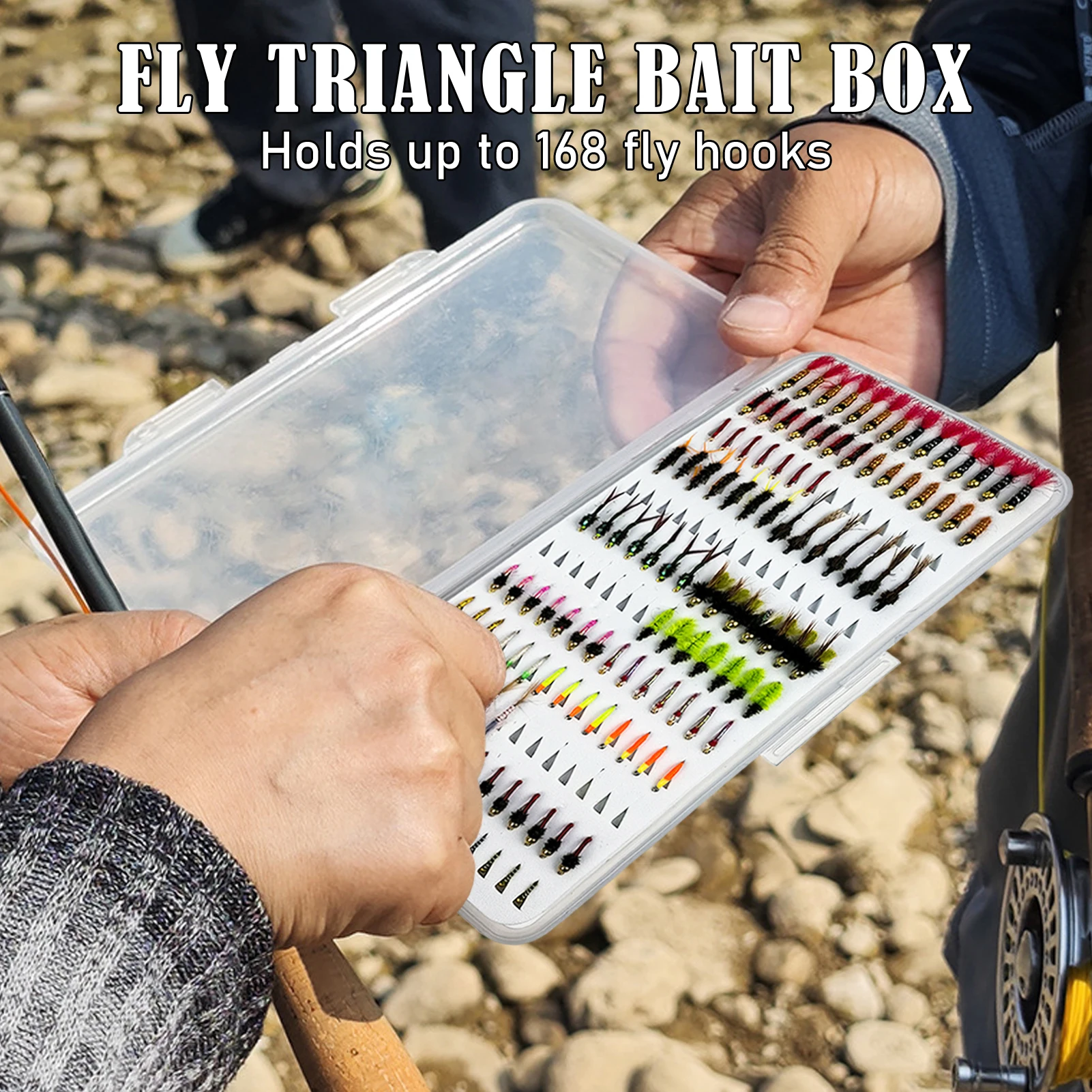 Moscas para Trucha FREE FISHER: Caddis y Scud en caja - imagen 3