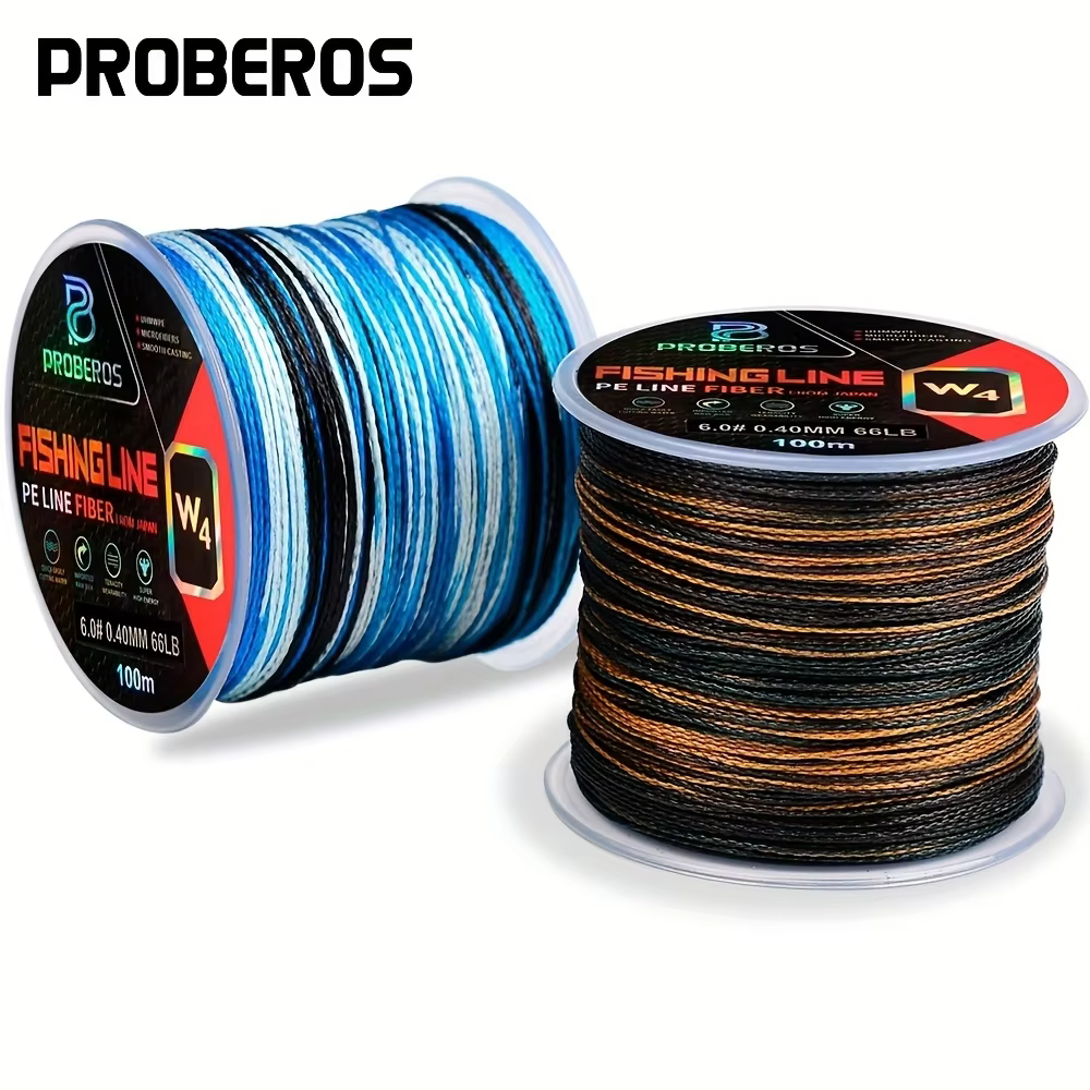 Linea trenzada 4 hebras camuflaje azul 18-66 lb - duradera y fuerte - imagen 2