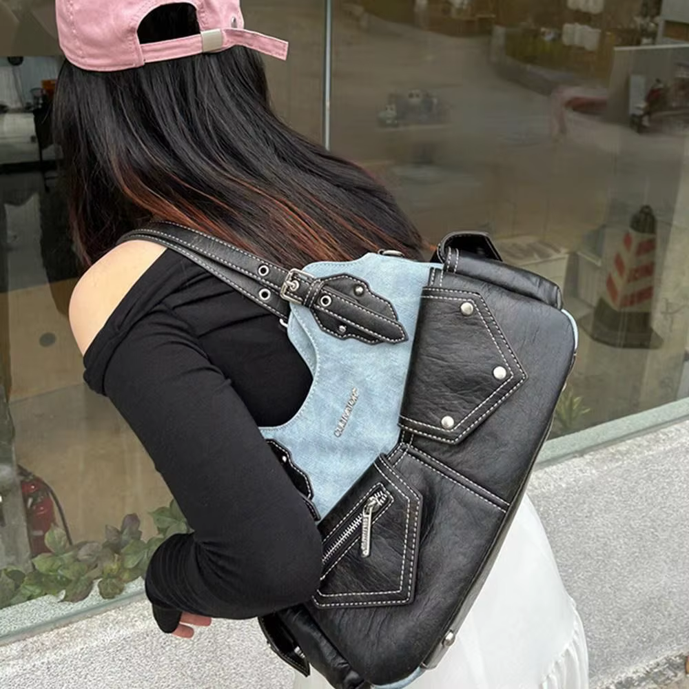 Bolso bandolera vaquero Y2K para mujer, gran capacidad - imagen 3