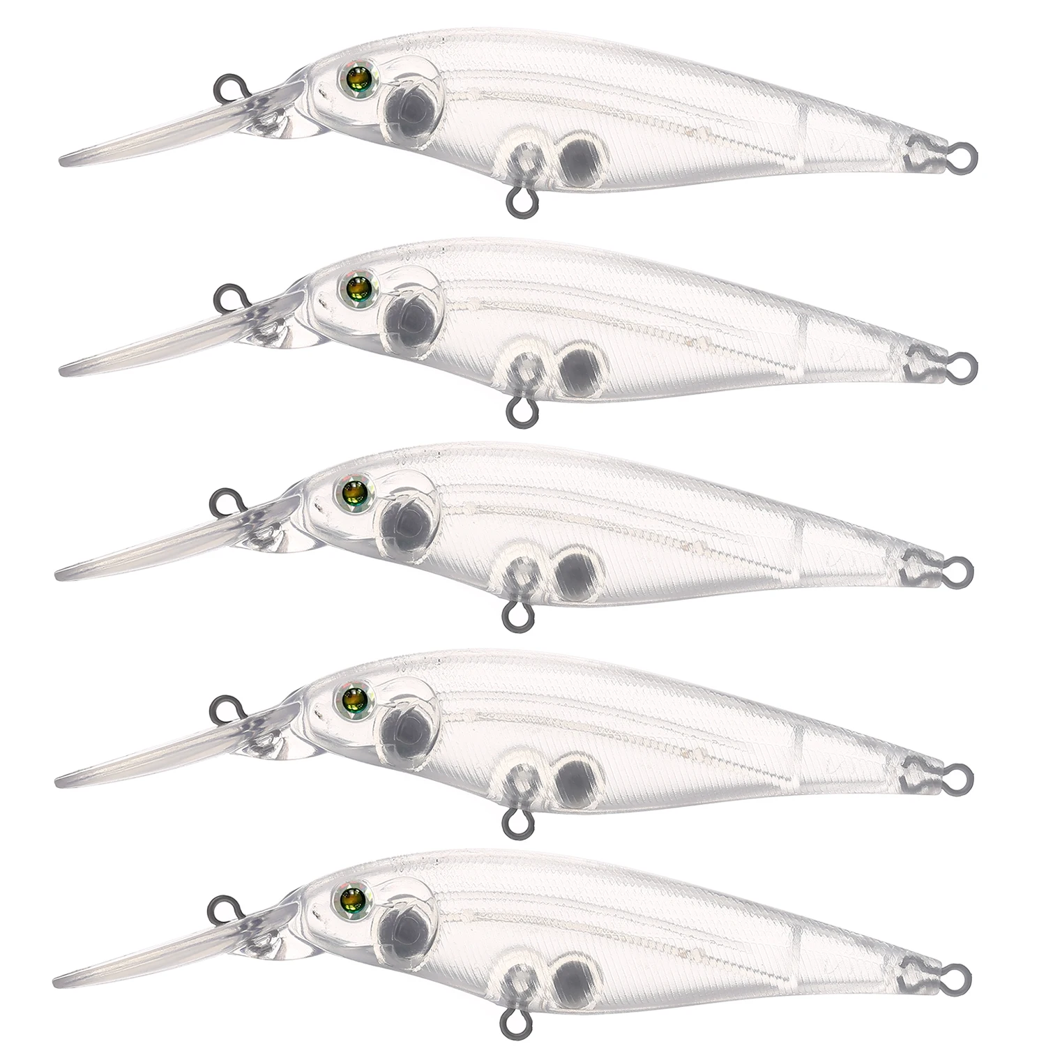 Señuelos en blanco tipo minnow para pintar y montar