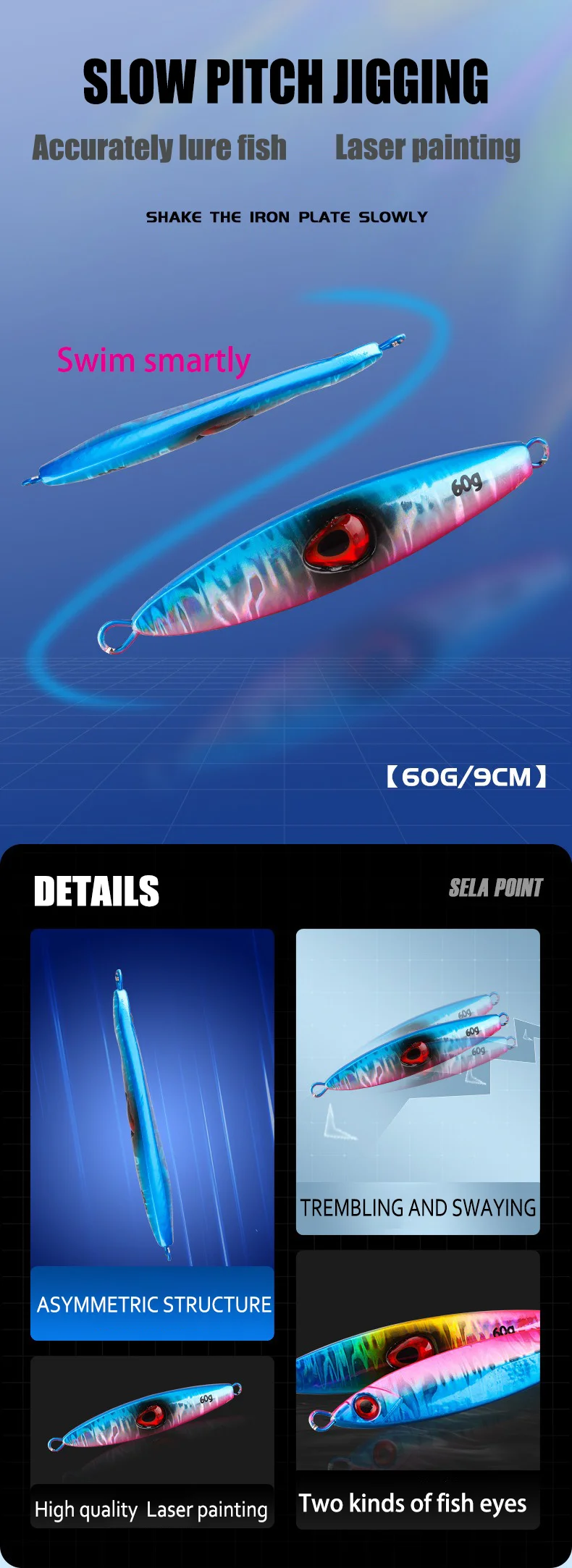 Señuelo de plantilla de metal AJLURES para pesca en mar