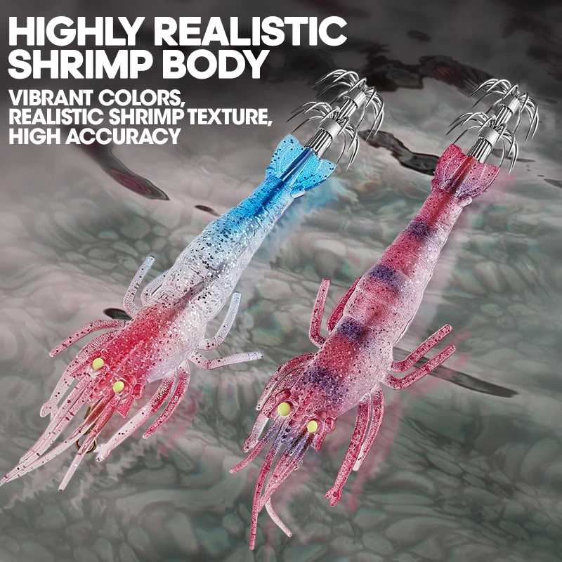 Señuelo Camarón TAIYU 11 cm – Vinilo realista luminoso para pesca - imagen 5