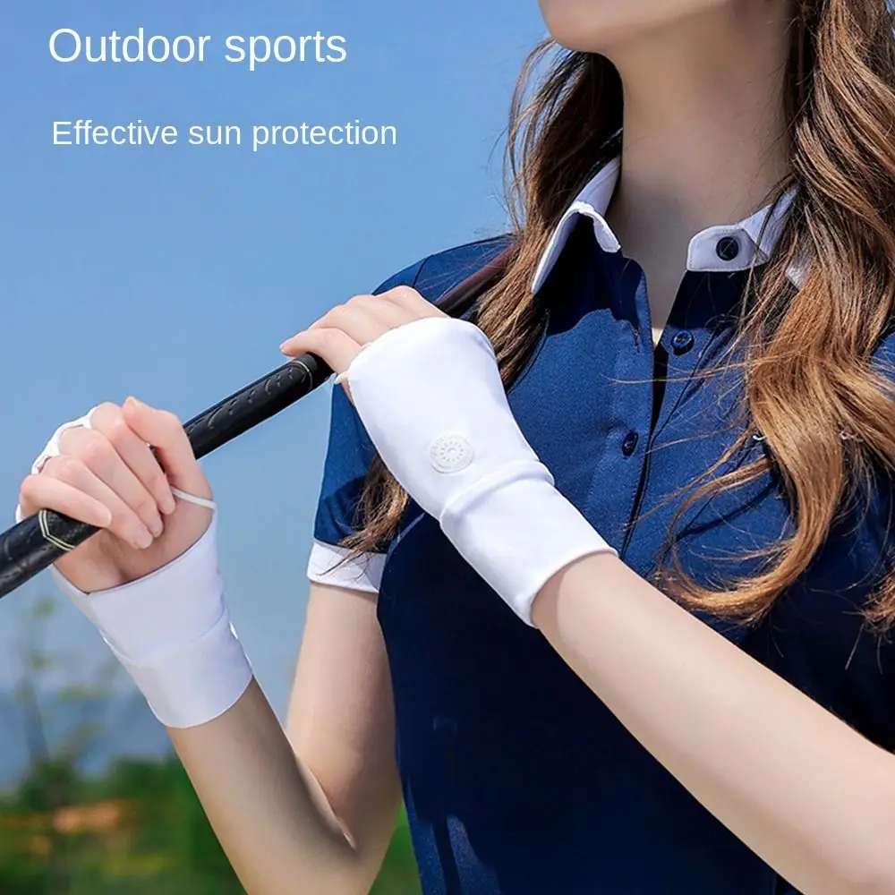 Guantes de golf de medio dedo con protección UV transpirables - imagen 2