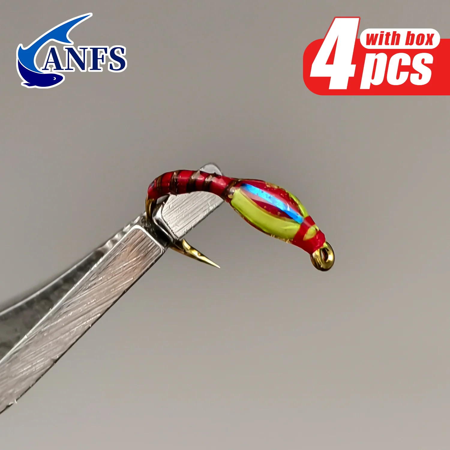 ANFS Moscas ninfa biónica zumbador epoxi rojo para trucha - imagen 3