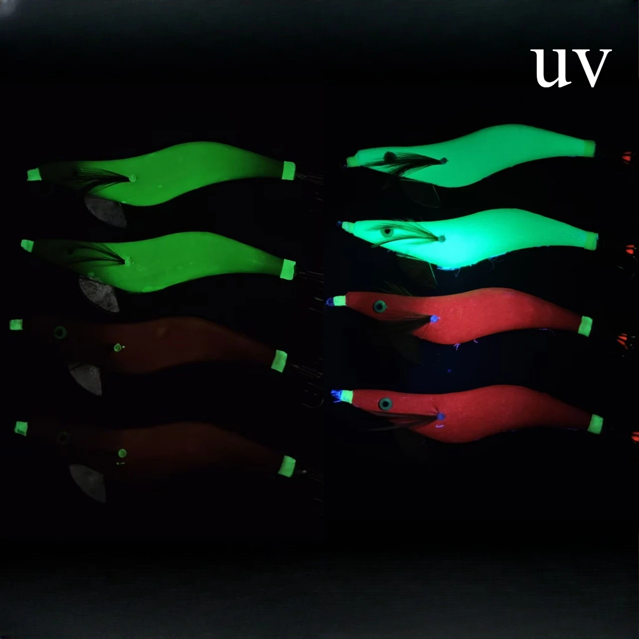 Señuelos de calamar luminosos con hoja reflectante y anzuelo paraguas - imagen 2