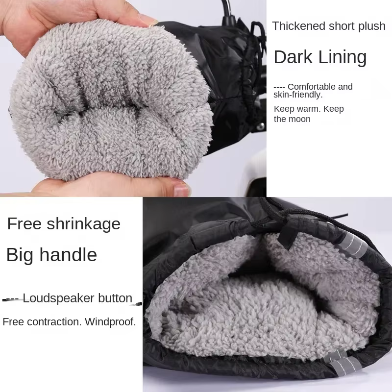 Guantes invierno manillar moto – Forro térmico a prueba de viento - imagen 2