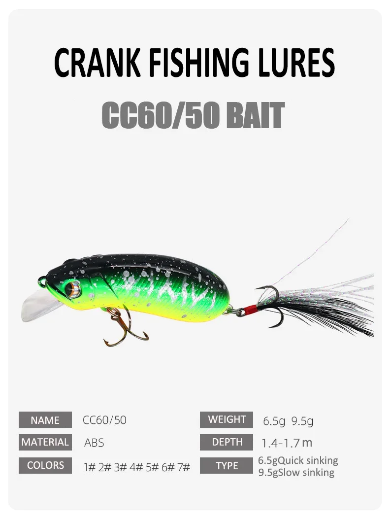 Vista frontal del crankbait con acabado realista