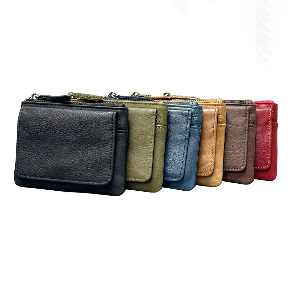 Cartera RFID corta de cuero genuino con protección y varias ranuras - imagen 5