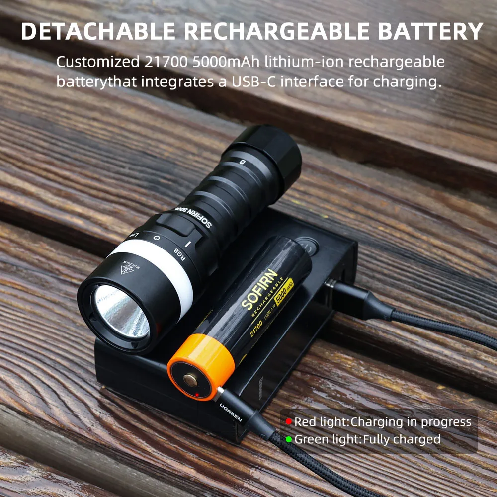 Linterna subacuática Sofirn SD08 recargable RGB con indicador - imagen 4