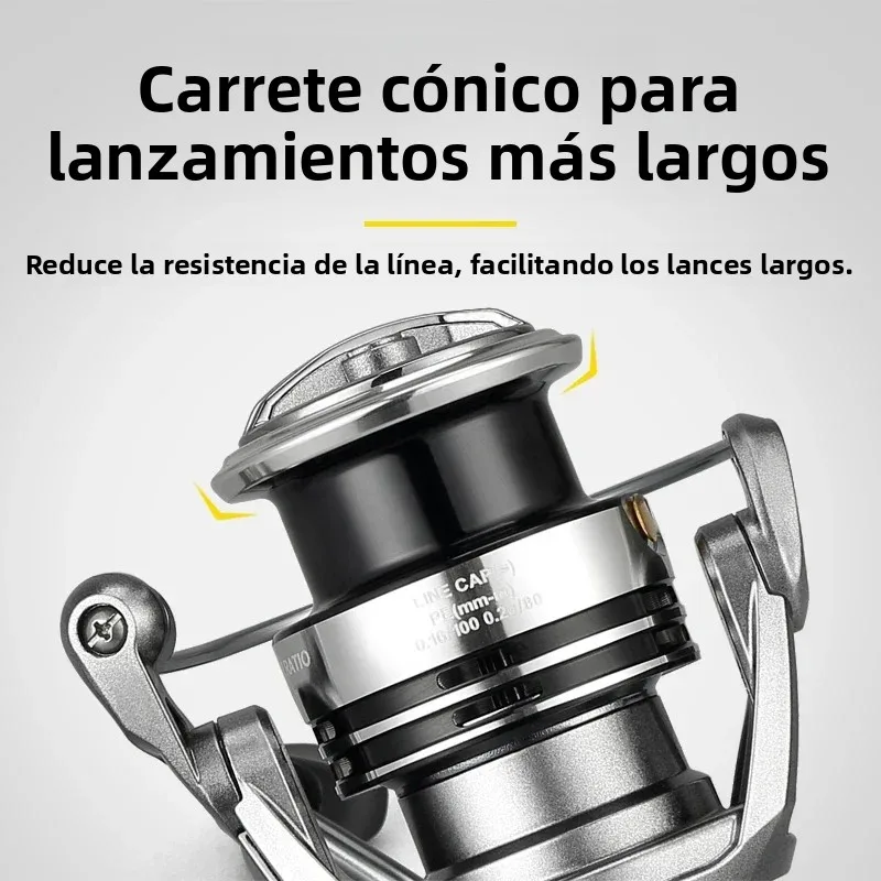 Carrete giratorio Huidiao Zero Play, freno 8 kg, lance suave - imagen 3
