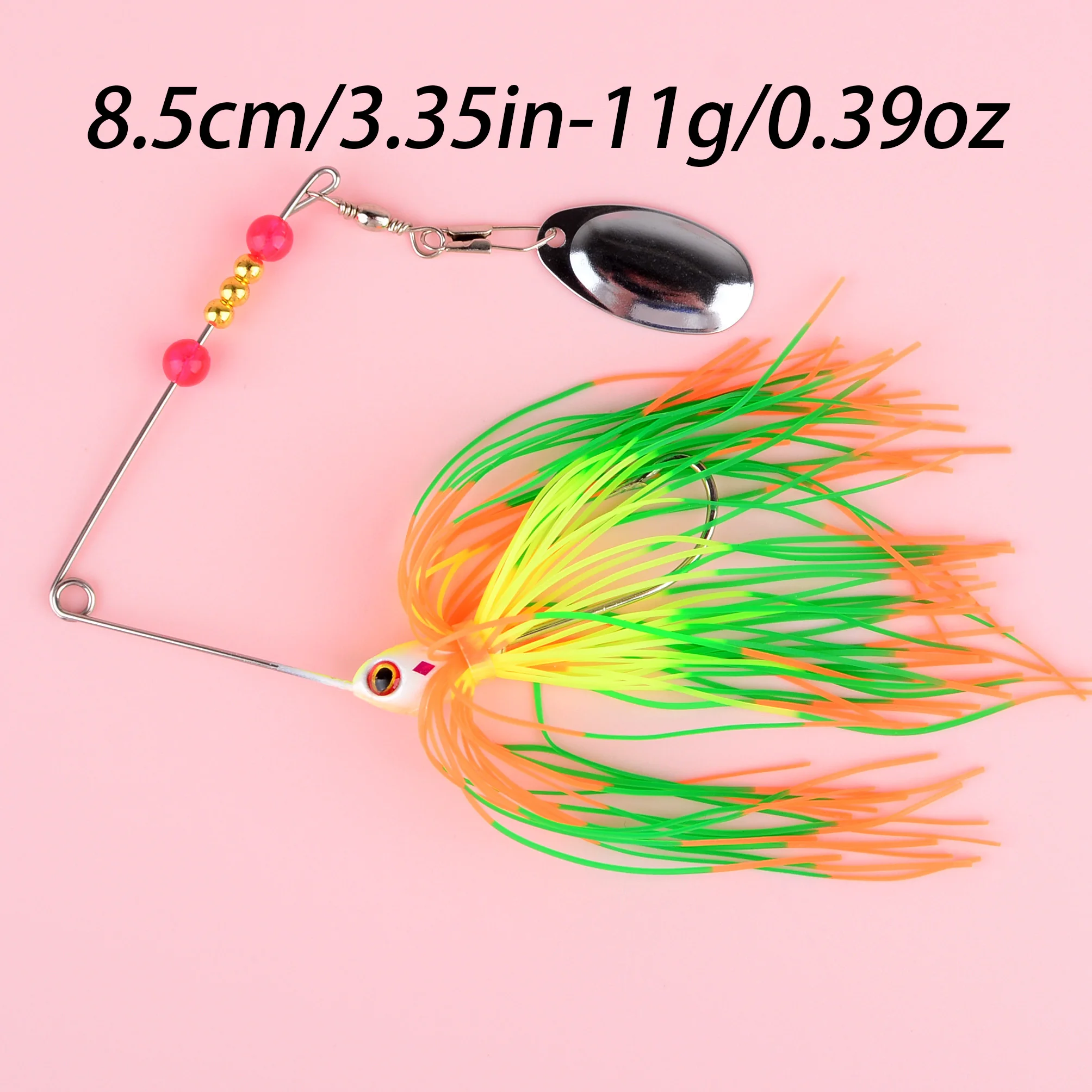 Spinnerbait con faldón para lucio y lubina – cebo metálico giratorio - imagen 4