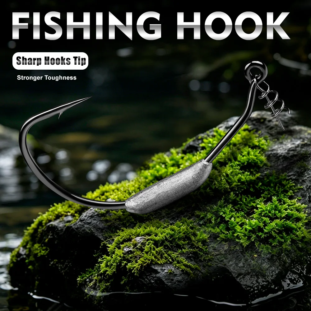 Anzuelos Jig Head PROBEROS acero alto carbono boca ancha con resorte - imagen 5