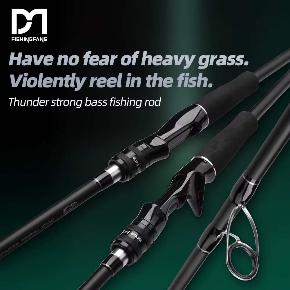 FISHINGFANS ORCA Caña spinning carbono super duro con mango EVA