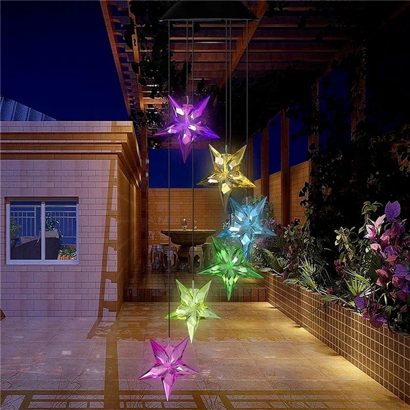 Campana de viento solar LED colibrí de cristal para jardín - imagen 2