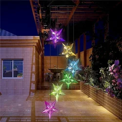 Campana de viento solar LED colibrí de cristal para jardín