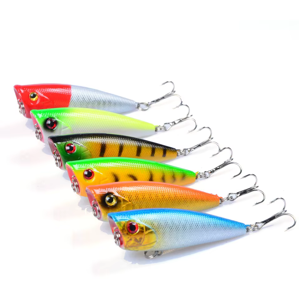 Señuelo Popper Topwater 6cm 7g flotante con anzuelos triples - imagen 4