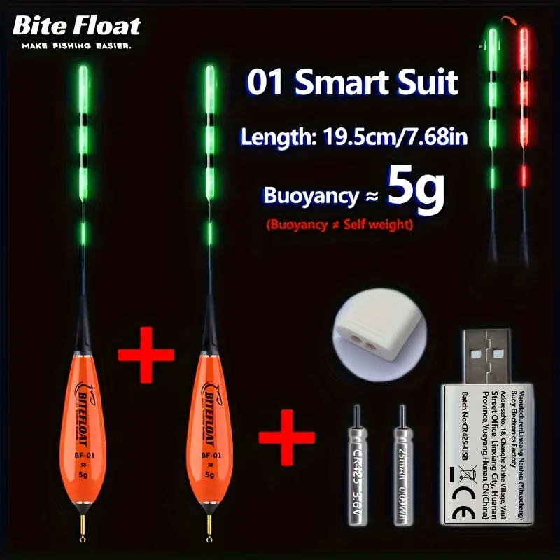Set de flotadores electrónicos Bite Float para pesca nocturna