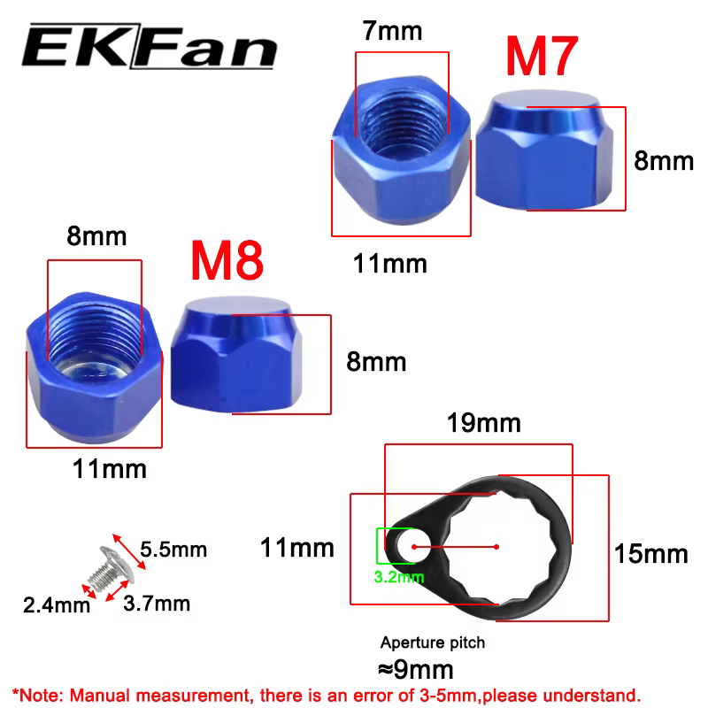 Tuerca EKfan M8 para carrete baitcasting – Kit con arandelas y tornillos - imagen 2