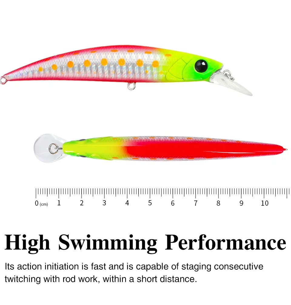 TSURINOYA DW77 Minnow hundido lanzado largo para trucha y mar