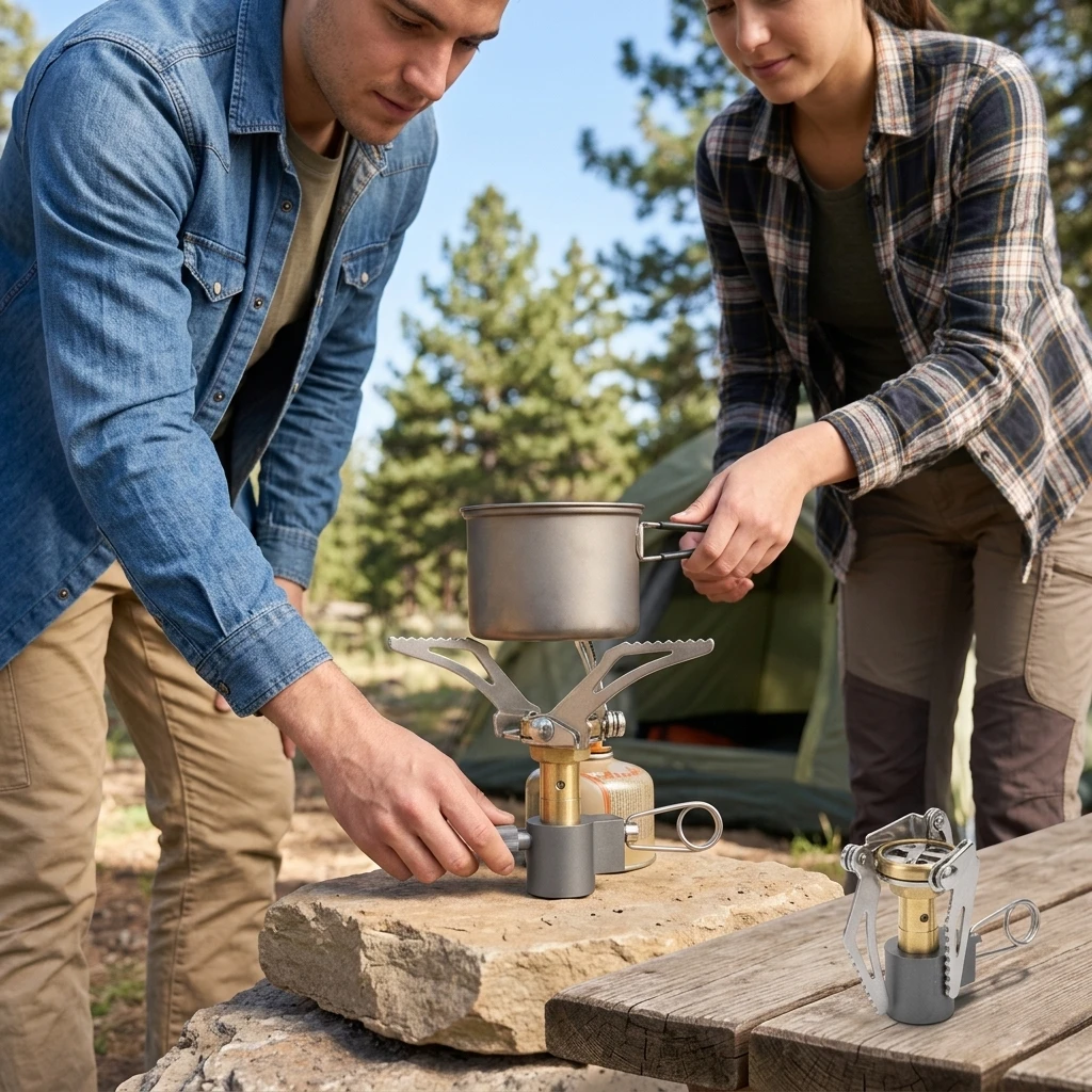 Estufa de camping portátil de aleación de aluminio a prueba de viento - imagen 5