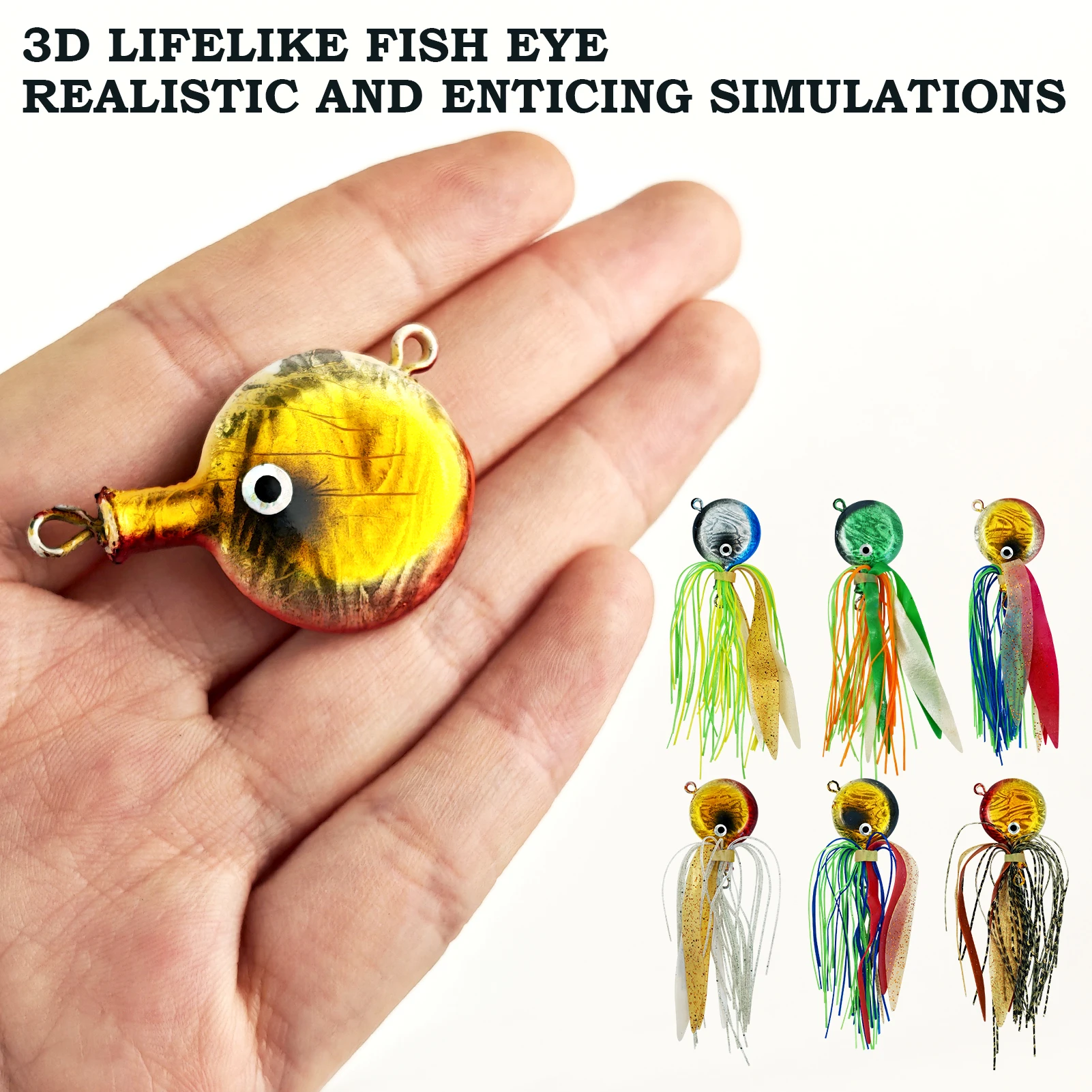 FREE FISHER Jerkbait con cabeza plomada y faldas de silicona - imagen 3