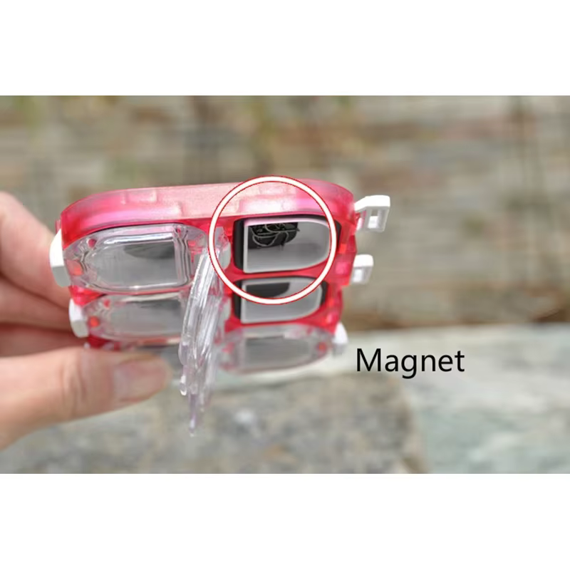Caja de aparejos con imán y rejillas, anzuelo rojo/negro para pesca - imagen 3