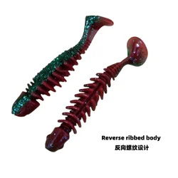 Swolfy vinilo paddle tail reverse con costillas mandarín para lubina