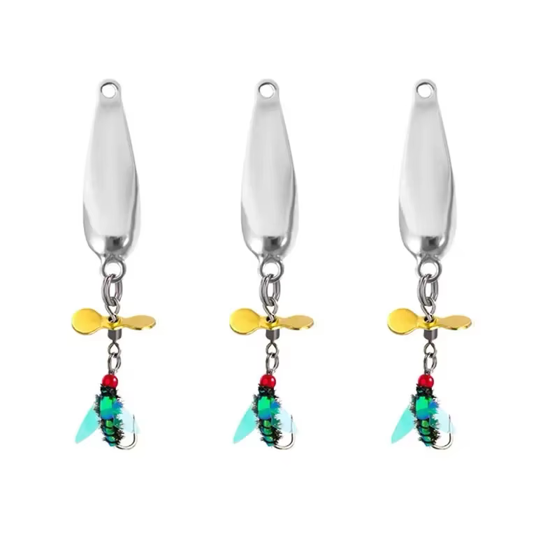 Señuelos Micro jig 3 piezas – Bucktails con hélice giratoria para pesca - imagen 5