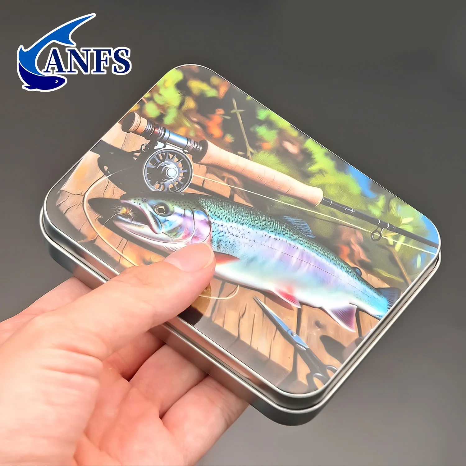 ANFS Estuche metálico para pesca con mosca y aparejos regalo - imagen 2