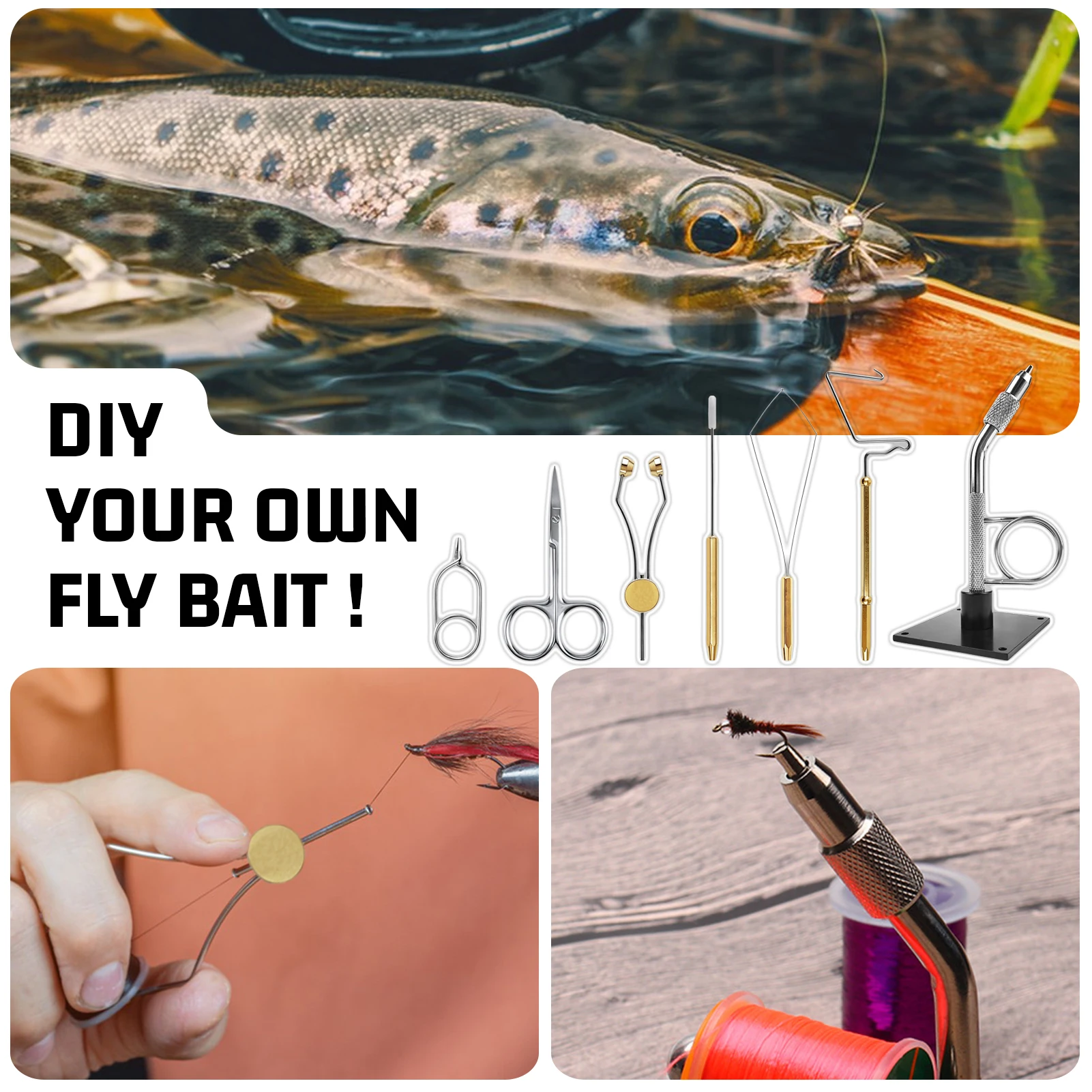 Kit de atado de moscas GRATIS FISHER con whip finisher y herramientas - imagen 5